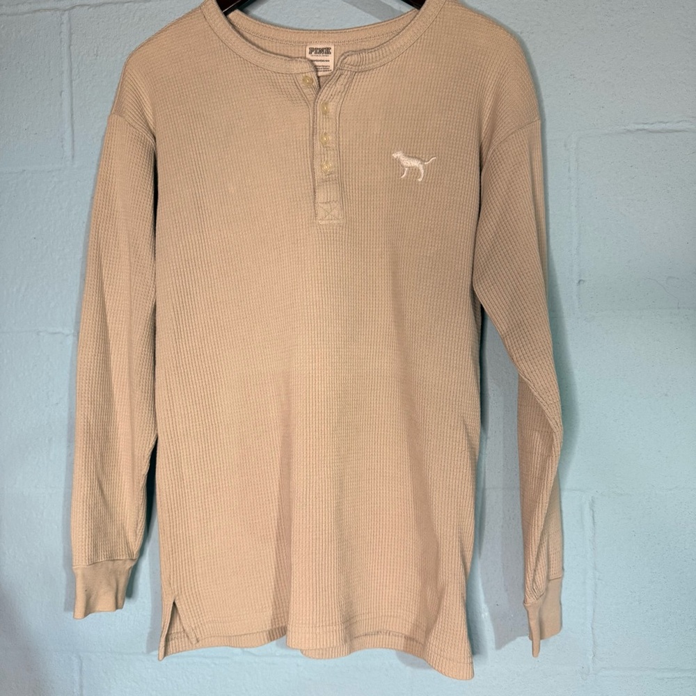 VS PINK Waffle Henley Top